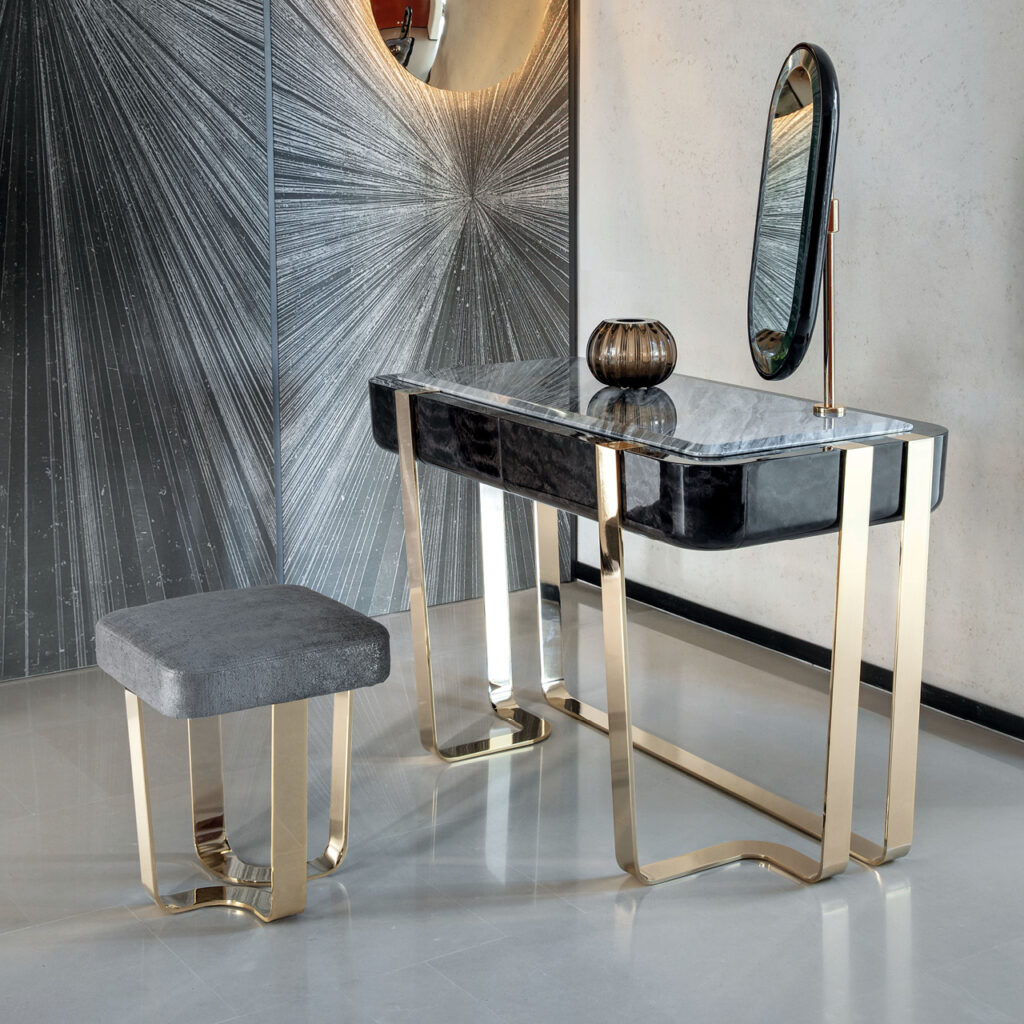 Charisma ottoman for vanity desk collection